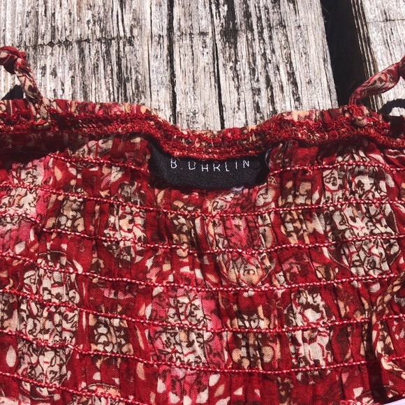 Red boho cotton summer dress - Picture 8 of 9